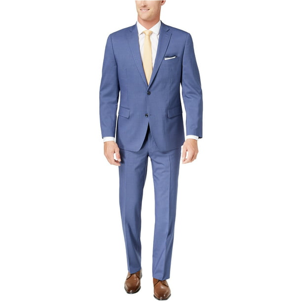 Michael Kors Mens Peerless Two Button Formal Suit blue 42/Unfinished -  