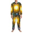 thumbnail image 3 of Fotbe Space Planet Pijama de Hombre con Estampado de Manga Larga, Conjunto de 2 Piezas, Ropa de Dormir Suave y Cómoda con Bolsillos-X-Large, 3 of 7