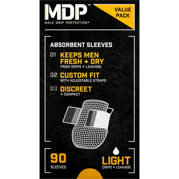 MDP Male Drip Protection (90 Pack) for Urinary Drip and Light Male