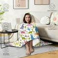 thumbnail image 4 of Wearable Blanket,Colorful Cartoon Dinosaurs Repeated Scenery Pattern Hooded Wearable Flannel Blanket for Adults & Teens,Winter Poncho Shawl Wrap Cape Cozy Anti-Pill,60"x80", 4 of 5