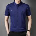 thumbnail image 4 of MDUKONU Chemise Douce pour Homme Coupe Régulière Ne Rétrécit Pas Tenue de Bureau Violet TG, 4 of 6