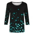 thumbnail image 5 of Inverlee Valentines Day Shirts Womens Sweet Love Heart Graphic Tees Trendy 3/4 Sleeve Blouse Round Neck Dressy Casual T-shirt Tops Valentines Day Gifts for Teen Girls, 5 of 5