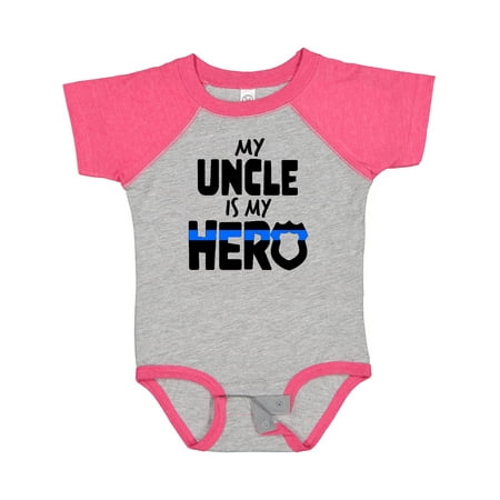 

Inktastic My Uncle is My Hero Police Officer Family Gift Baby Boy or Baby Girl Bodysuit