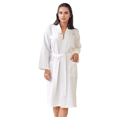 thumbnail image 2 of Elegani Long Waffle Cotton Kimono Bathrobe for Women, White (XXL), 2 of 2