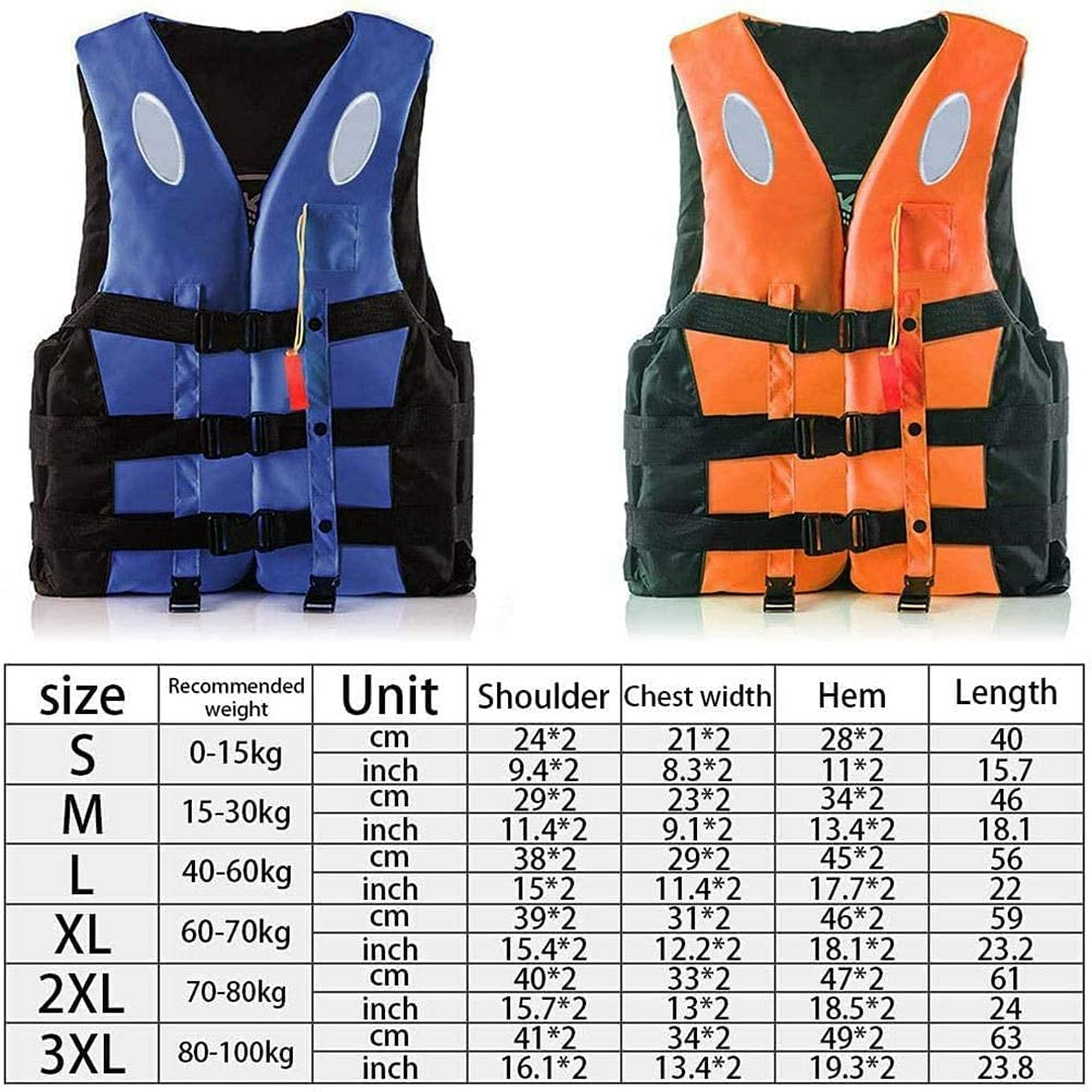 M - Bleu - Gilet De Sauvetage Avec Sifflet Pour Hommes Et Enfants