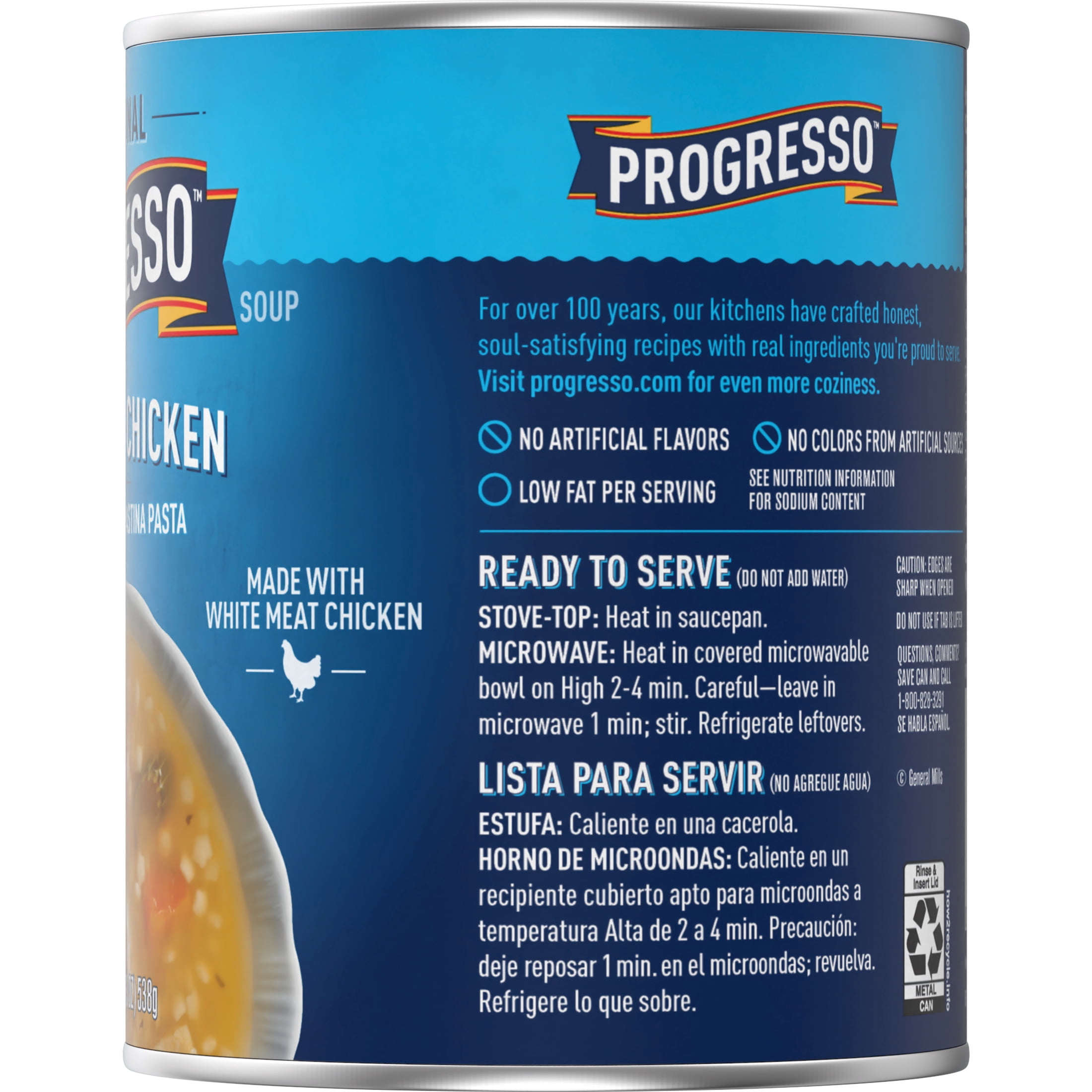 Progresso Traditional, Chicken with Vegetables & Pastina Pasta Canned Soup, 19 oz.