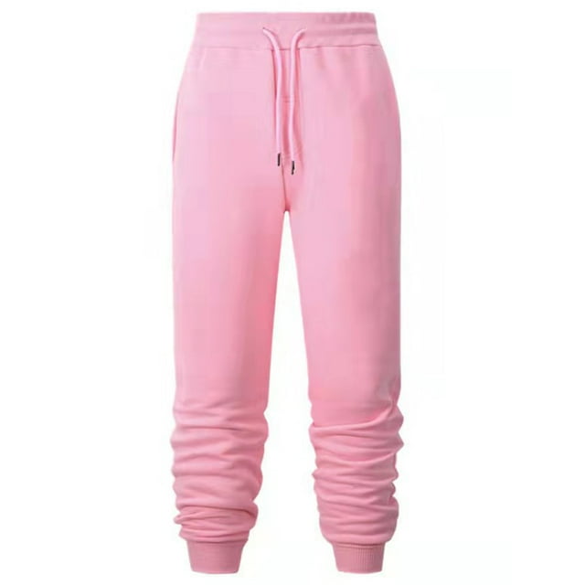Innerwin Pantalons à Cordon Hommes Bas Sport Taille Haute Pantalons Décontractés Rose P