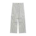 thumbnail image 1 of MIASHUI Pantalons Cargo pour Filles Taille Haute Décontractée pour Activités Extérieures, Beige, 7-8 Ans, 1 of 5