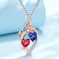 thumbnail image 6 of Taioiat Double Birthstone Necklaces for Women 18K Gold Plated Birthstone Rose Flower Jewelry Anniversary Valentines Day Mother's Day Birthday Gifts for Her Wife Girlfriend Mom, 6 of 7