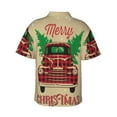 thumbnail image 3 of Fotbe Christmas Vintage Red Truck Hawaiian Shirt For Men Unisex Summer Beach Casual Short Sleeve Cotton Linen Button Down Shirts-Small, 3 of 9