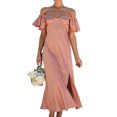 thumbnail image 2 of Vestido Túnica De Verano Señoras Bodycon Maxi Dress Backless Women Holidays Vacation Outfit (Rosa S) Cgtredaw Para estrenar, 2 of 5
