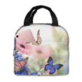 thumbnail image 1 of Fotbe Butterfly And Flowers Bolsa Térmica con Estampado y Forro de Aluminio Grueso Bolsa de Almuerzo con Bolsillo Frontal para Hombres y Mujeres, Ideal para Trabajo, Escuela, 1 of 8