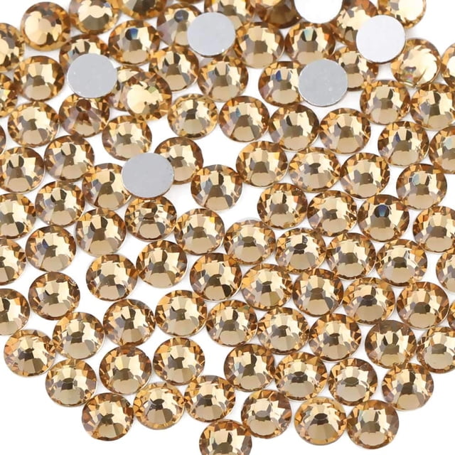 Beadsland 1440 piezas de diamantes de imitación de cristal con parte trasera plana, gemas redondas, 1,3 mm-6,5 mm, negro (SS16 (3,8-4,0 mm))