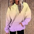 thumbnail image 2 of XPMWRP Women's Gradient Color Drawstring Hoodies Sweatshirt Long Sleeve Winter Warm Loose Comfortable Pullover with Pockets Yellow S, 2 of 5