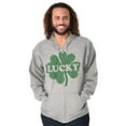 thumbnail image 3 of Lucky 4 Leaf Clover St Patrick's Day Zip Up Hoodie Men's Women's Brisco Brands X, 3 of 6