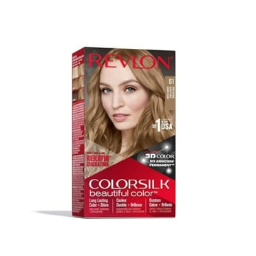 Revlon Permanent Hair Color, Permanent Hair Dye, Colorsilk with 100% Gray Coverage, Ammonia-Free, Keratin and Amino Acids, 61 Dark Blonde, 4.4 Oz (Pack of 1)