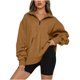 thumbnail image 2 of Puntoco Mujer Moda Casual Cremallera Sólida Turn-Down Collar Manga Larga Sudadera tops Blusa con Bolsillo Puntoco Puntoco-452, 2 of 7