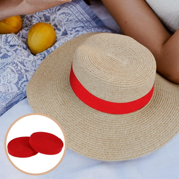 CHICHUMID Thick Elastic Band for Sewing 2 Rolls Red 11.8x0.3x0.04in for DIY