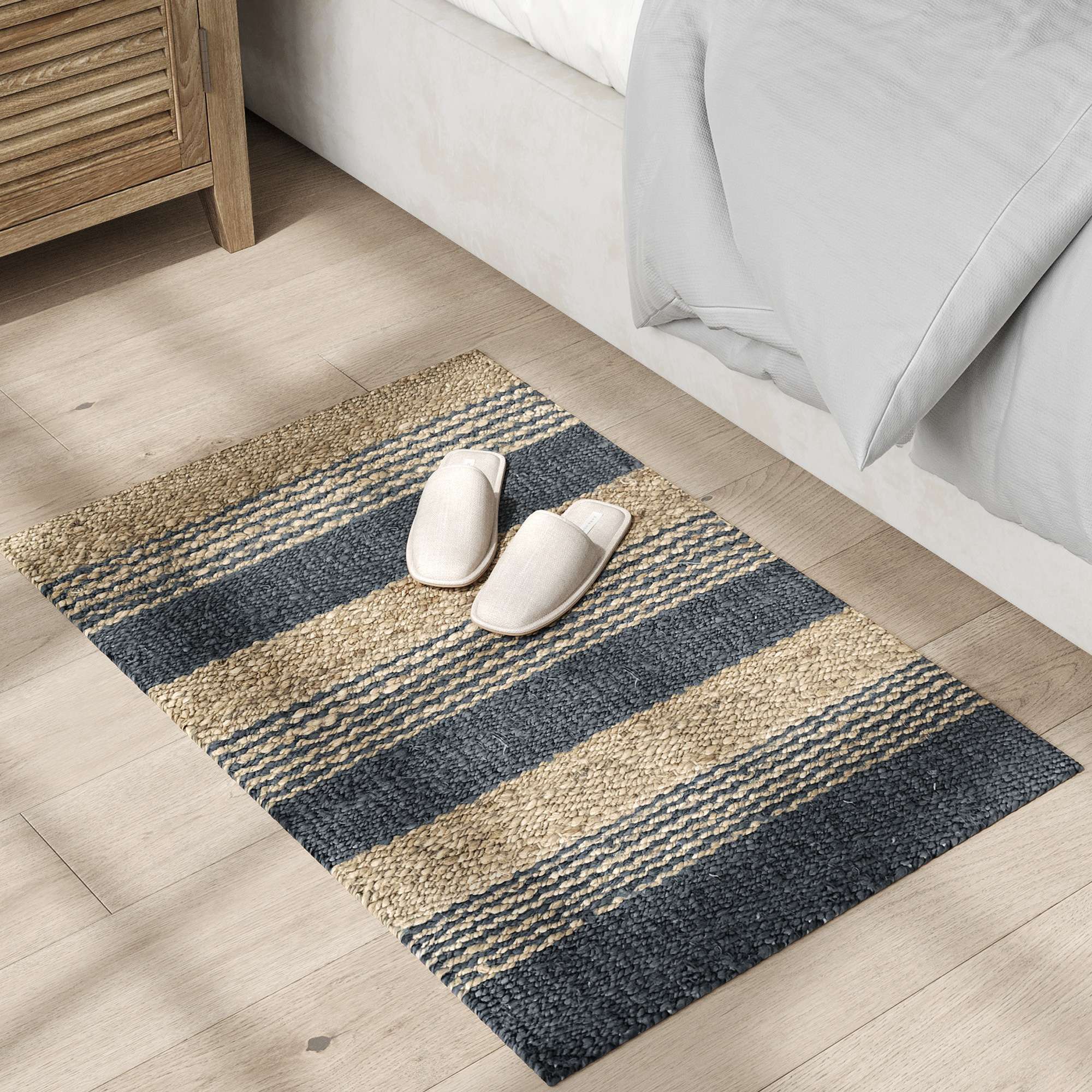 Barnyard Designs 2x3 Handspun Natural Indoor Jute Area Rug, Small