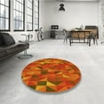 thumbnail image 4 of Ahgly Company Machine Washable Indoor Rectangle Transitional Neon Orange Area Rugs, 2' x 5', 4 of 7
