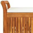 thumbnail image 4 of vidaXL Patio Collection Solid Acacia Wood Outdoor Storage Bench with Cushion - Loveseat, 4 of 10