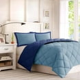 thumbnail image 5 of Comfort Classics Windsor Reversible Down Alternative 3M Scotchgard Comforter Set, Navy/Light Blue, King, 5 of 6