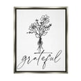 thumbnail image 3 of Stupell Industries Grateful Casual Script Calligraphy Floral Daisies Bouquet Graphic Art Luster Gray Floating Framed Canvas Print Wall Art, Design by Lettered and Lined, 3 of 5