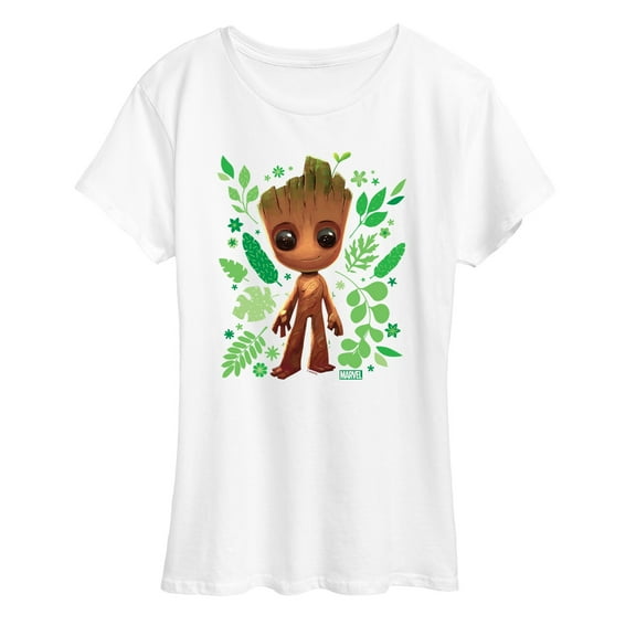 Marvel Guardians of the Galaxy - Baby Groot Leaf - Women's Short Sleeve Graphic T-Shirt