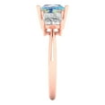 thumbnail image 3 of Clara Pucci 14K Rose Gold 2.5ct BlueMoissanite Three-Stone Ring for Women, 3 of 8