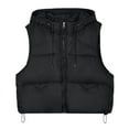 thumbnail image 6 of UPPADA Winter Down Vest for Women Sleeveless Cute Puffer Vest Dressy Casual Loose Winter Warm Lightweight Stand Collar Down Jacket Coats with Pockets winter saving Black,L, 6 of 9
