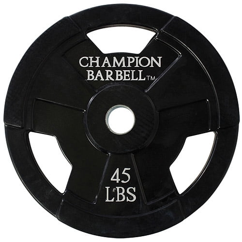 Champion Olympic Rubber Coated Grip Plate, 45 lbs