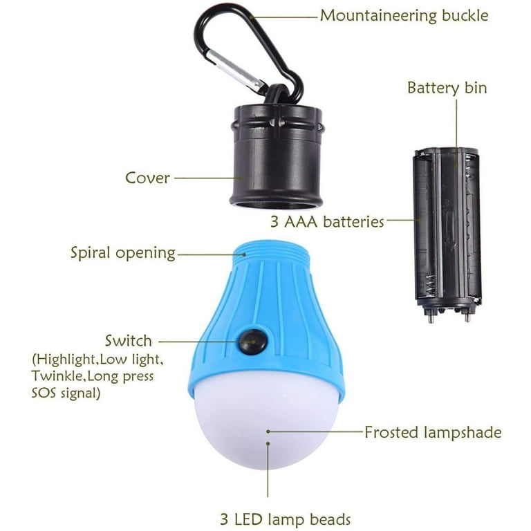 Multifunctional Outdoor Camping Light, Led Tent Light, Emergency Light,  Magnetic Camping Light, Waterproof, Hanging Light, 3 Adjustable Modes,  Battery Powered By 3pcs No.7 Batteries (not Included)