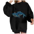 thumbnail image 1 of Sudadera extragrande de lana de manga larga con cuello redondo y estampado de océano salvaje para mujer Fridja fhghd247, 1 of 9