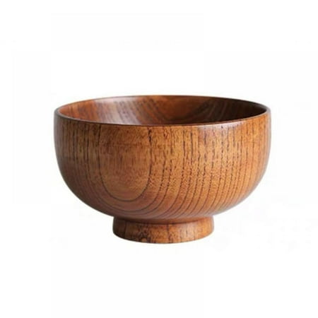 

Wooden Handmade Sturdy Salad Bowl Jujube Wood Round Dessert Snack Rice Bowl Heat-Resistant Wooden Food Container For Rice Noodle Mix Salad (4.33 * 4.33 * 2.68 Inch)