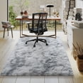 thumbnail image 3 of Janvonne 4x6 Fluffy Area Rug for Bedroom, Modern Shaggy Carpets Fuzzy Rug for Teens Dorm Bedside Home Decor Aesthetic, Heavy Duty Non Slip, Tie-dye Silver Grey, 3 of 8