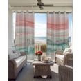 thumbnail image 4 of Peach Blue Ombre Blackout Curtains, Light Blocking Print Window Curtains, Abstract Modern Art Fluid Striped Thermal Insulated Window Drapes for Living Room Kitchen Cafe 2 Panels, 84"W x 84"L, 4 of 9