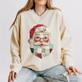 thumbnail image 6 of Santa Face Patchwork Print - Women's Lightweight Garment Dyed Sweatshirt, 6 of 9