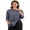 Blue Purple, variant on Pinspark Women's Adaptive 3/4 Sleeve Tops Full Snap Design for Post Shoulder Surgery Rotator Cuff Recovery and Chemo Port Access