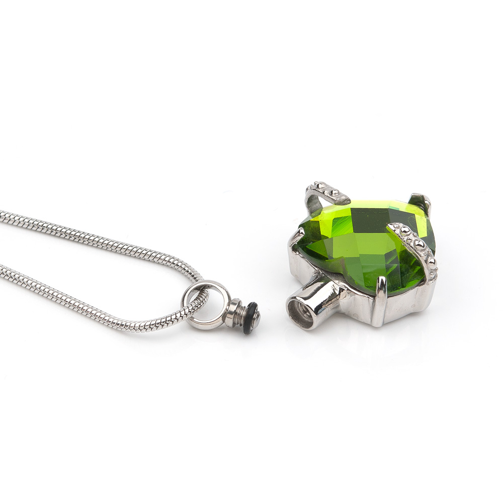 Cremation Urn Necklace For Human Ashes August Birthstone Crystal Heart Keepsake Ashes Memorial Jewelry With Velvet Jewelry Box