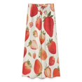 thumbnail image 4 of Strawberry Fruit Watercolor Women's Casual Wide Leg Pants Comfort Pockets Elastic Waist Loose Fit Pants, 4 of 7