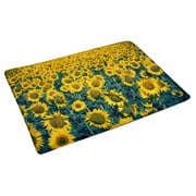 POP Vintage Sunflower Field Front Door Mat 30x18 Inches Welcome Doormat for Home Indoor Entrance Kitchen Patio
