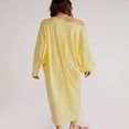thumbnail image 2 of PENGXIANG Robe Longue d'Automne pour Femmes Couleur Unie Col Rond Manches Longues Robe Décontractée Ample de Vacances, 2 of 4