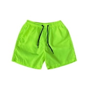 HHei_K workout shorts mens Men's Shorts Casual Classic Fit Drawstring Summer Beach Shorts With Elastic Waist And Pockets