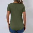thumbnail image 6 of Wdfiry U-neck Short Sleeved Top for Womens Solid Color Slim Fit Tee Stretchy Shirts, 6 of 6
