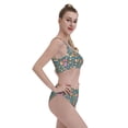 thumbnail image 4 of Daiia Foxes and Birds in Forest printed 2 piece Swimsuit Bikinis for Women High Waisted Racerback Bathing Suits Summer Tummy Control Scoop Neck Swimwear-Small, 4 of 8