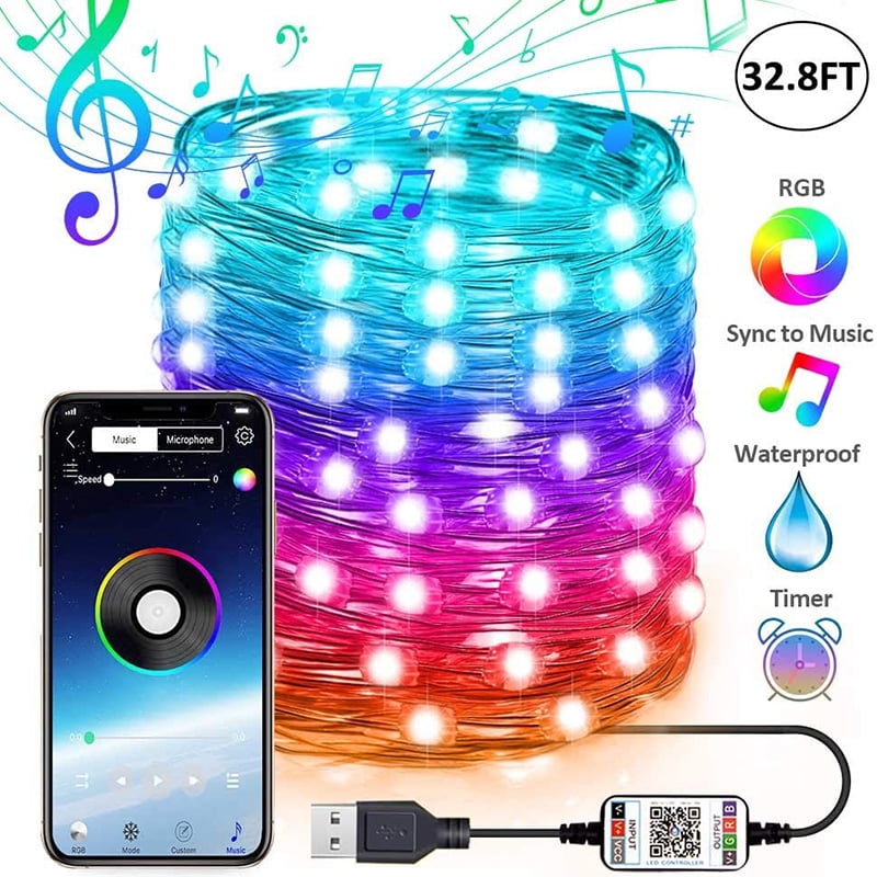 USB Color Changing Fairy LightsLED Twinkle String Light RemoteWaterproof 