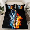 thumbnail image 2 of Erosebridal Melody Saxophone Bed Sheets Set Queen Size,Musical Instrument Bed Sheets Queen,Abstract Decor,Reversible,Ultra Soft,4 Pieces, 2 of 7