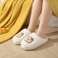 thumbnail image 4 of Fengactive Womens Cozy Bear Plush Warm Slippers Autumn Winter Indoor Outdoor Cartoon Patch Slippers, 4 of 9