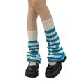 thumbnail image 1 of Boot Cuffs for Women - Striped Leg Warmers and Ribbed Knit Knee High Socks, 1 of 8
