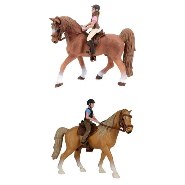 2pcs Pstic Animal Figure Competition with Detachable Figurine Statue for 8 Years Old Gifts Zulema Juego de figuras de caballos